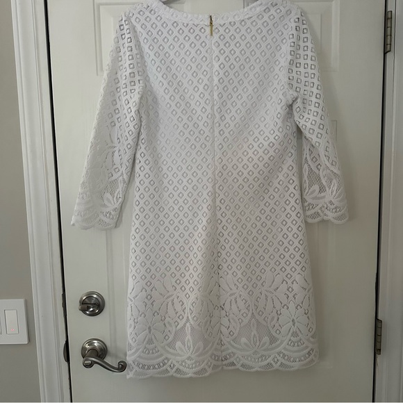 Lilly Pulitzer Mara Resort White Paradise Island Engineered Lace Dress Medium - Picture 11 of 14